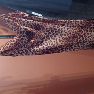 A cheetah print straight dress.